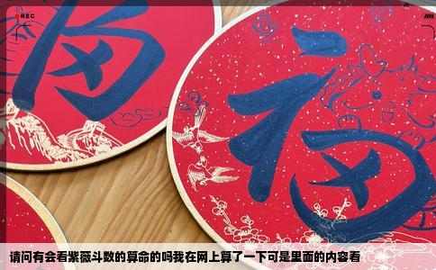 请问有会看紫薇斗数的算命的吗我在网上算了一下可是里面的内容看